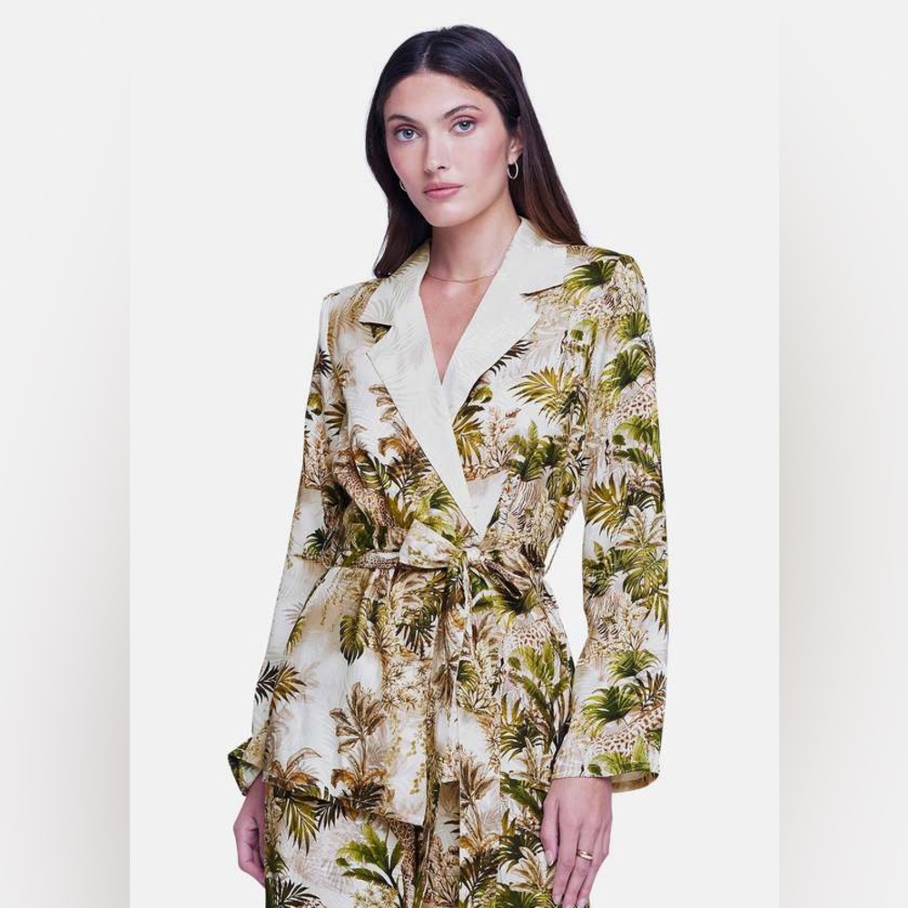 L'AGENCE Ciara Robe Antique White Safari Sz L